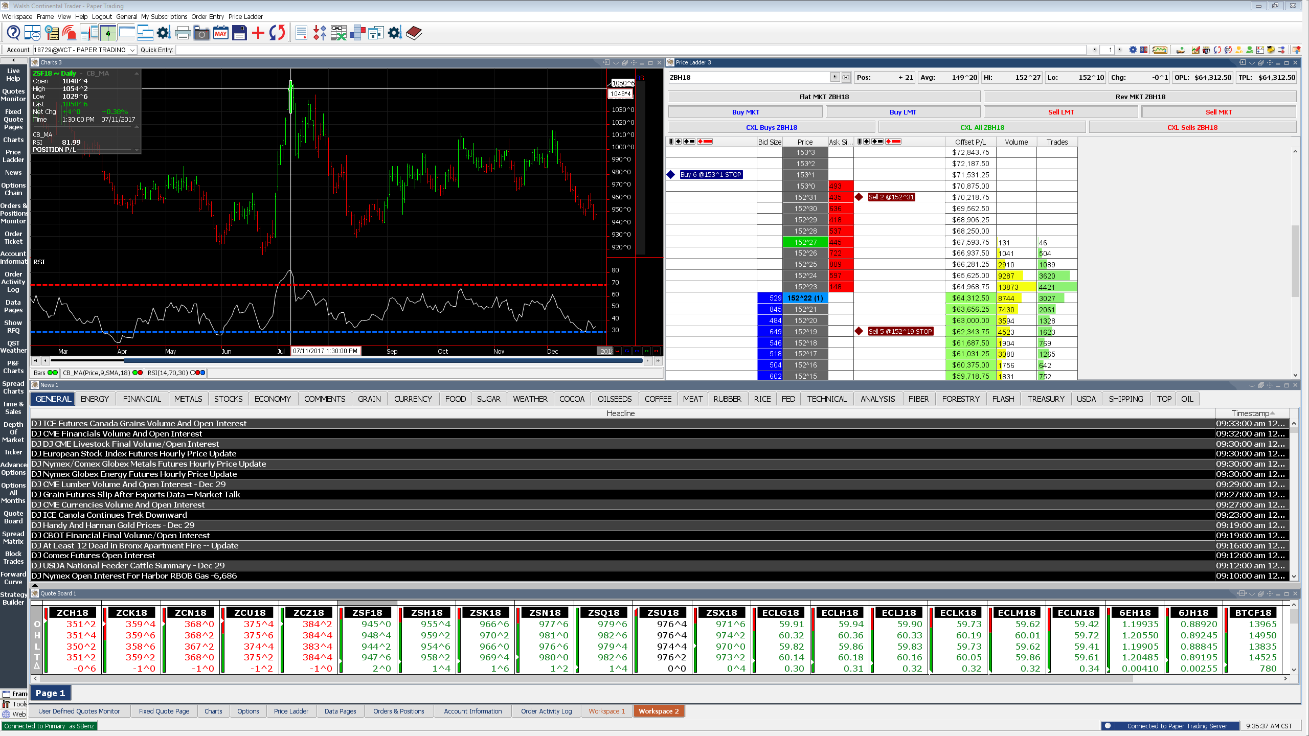 Walsh Continental Trader Screenshot